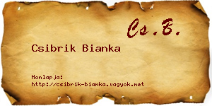 Csibrik Bianka névjegykártya