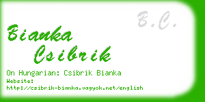 bianka csibrik business card